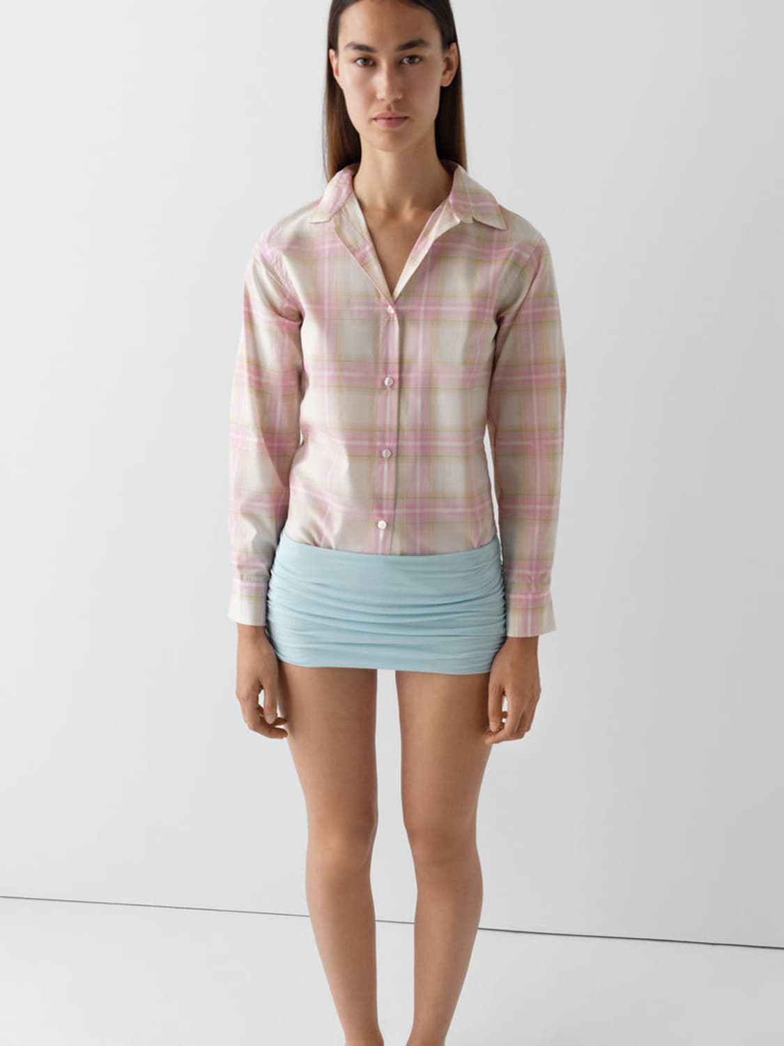 [L]기마구아스 Laura 체크 셔츠/핑크 상품이미지4