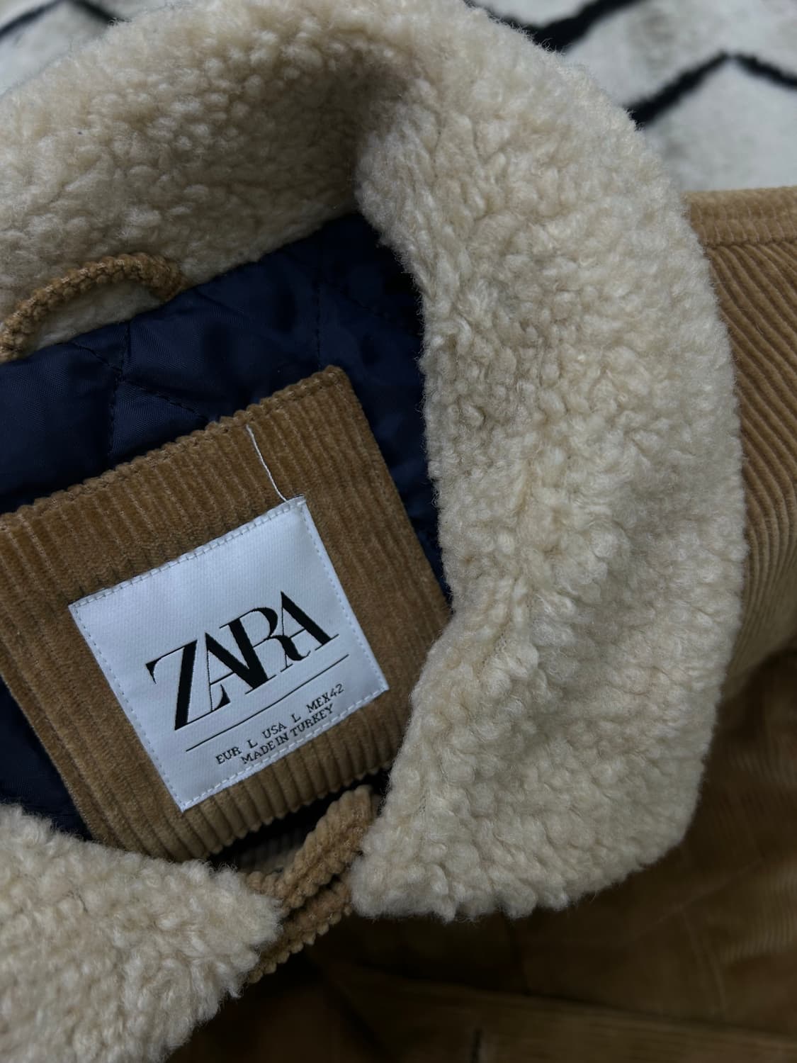 [한국XL]ZARA 코듀로이 쉐르파 자켓/브라운 상품이미지5