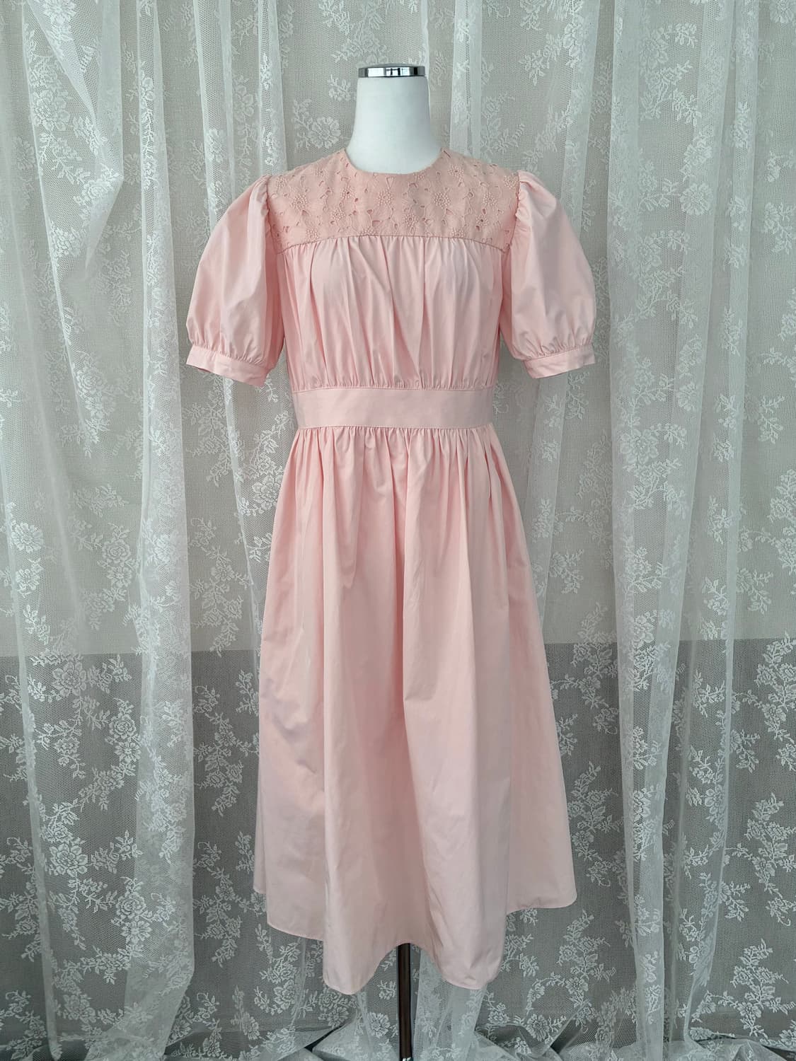 F) 바이씨니 by ssiny 퍼프소매 원피스 핑크 상품이미지1