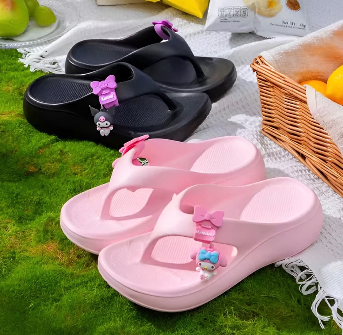 쿠로미&마이멜로디 쪼리 상품이미지1