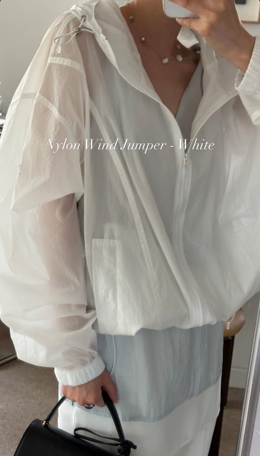 리본빛 Nylon Wind Jumper 윈드 점퍼 화이트 상품이미지8