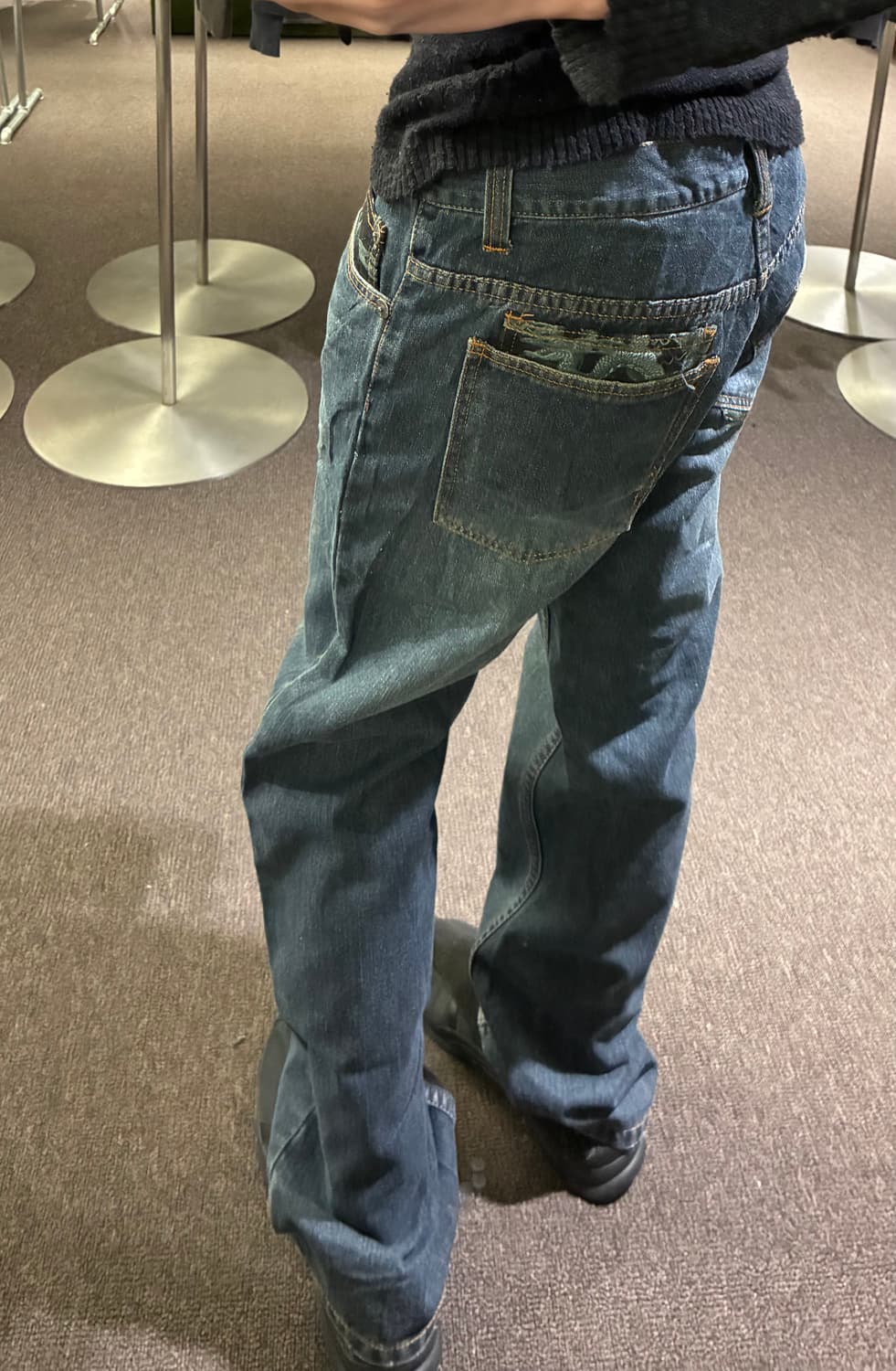 82)Japanese vintage 여성 용 자수 데님팬츠 상품이미지2