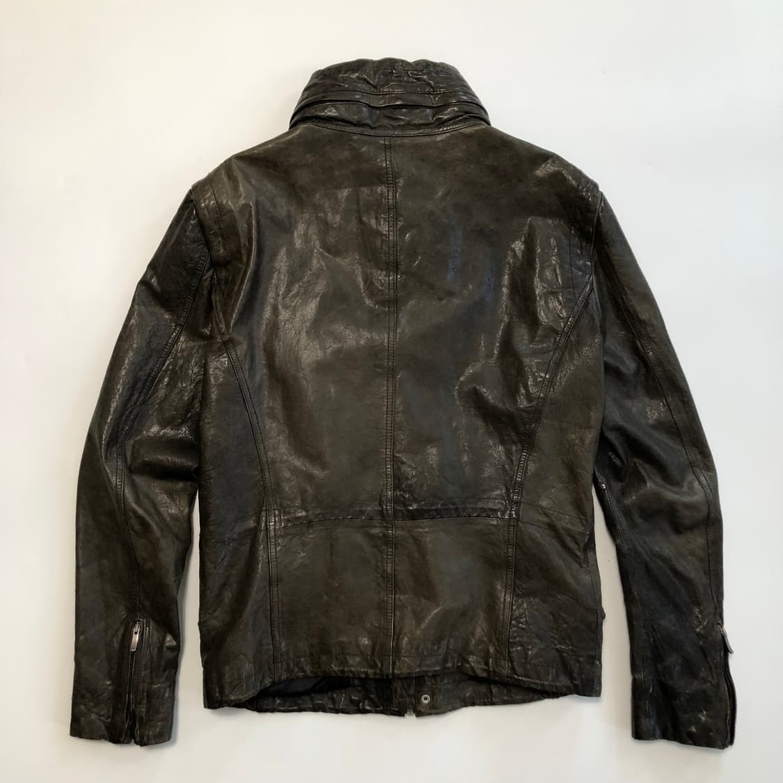 솔리드옴므 하이넥 램스킨 레더자켓  상품이미지2