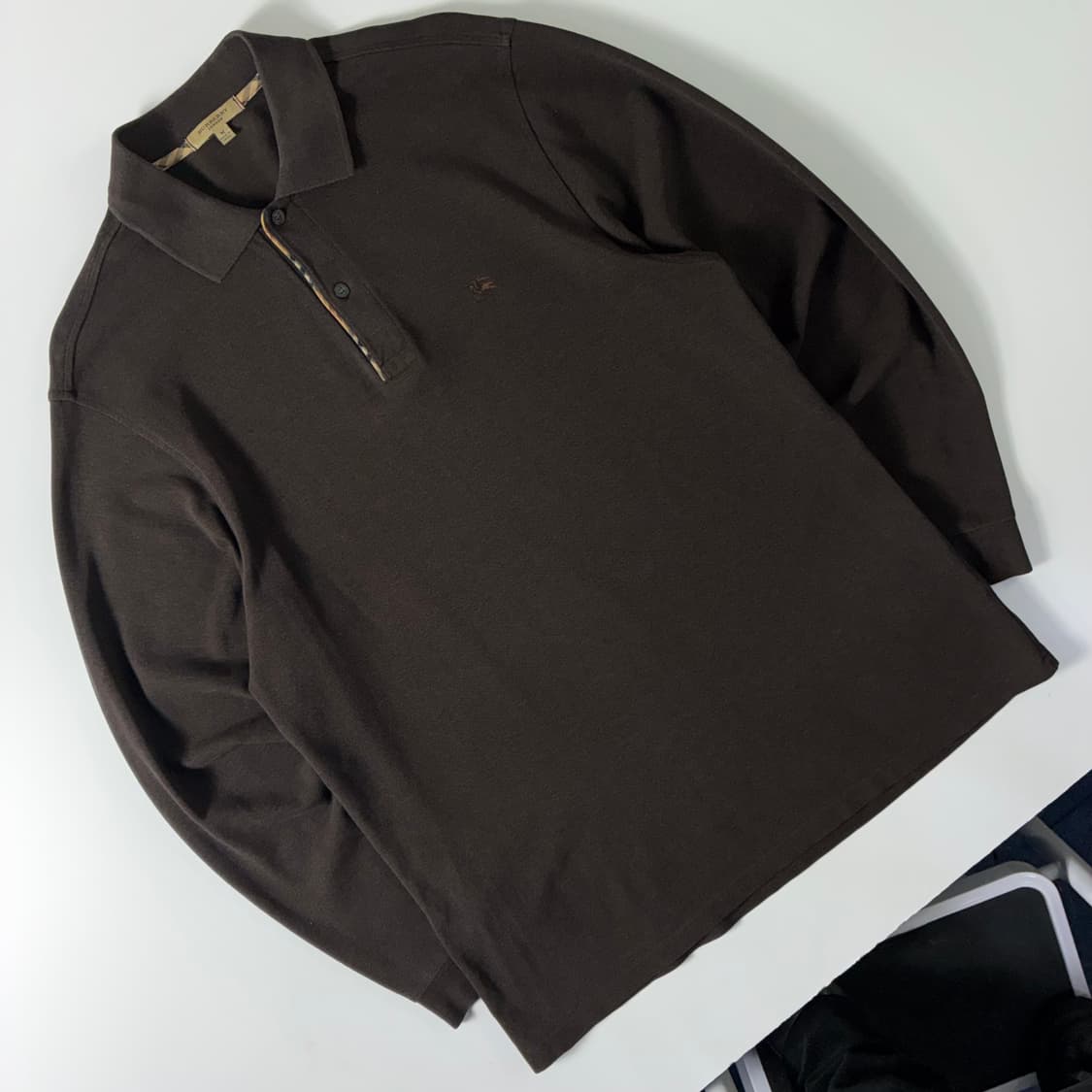 Burberrys  버버리 코튼 브라운 솔리드 카라 티셔츠  상품이미지2