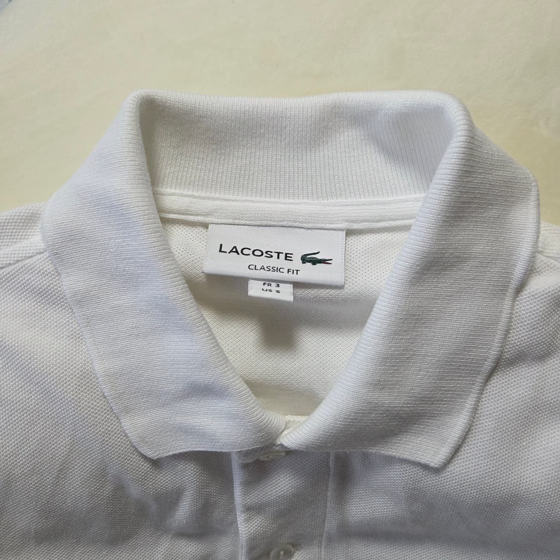 [3] 라코스테 L1212 화이트 폴로셔츠 카라티 / pk 피케 상품이미지4