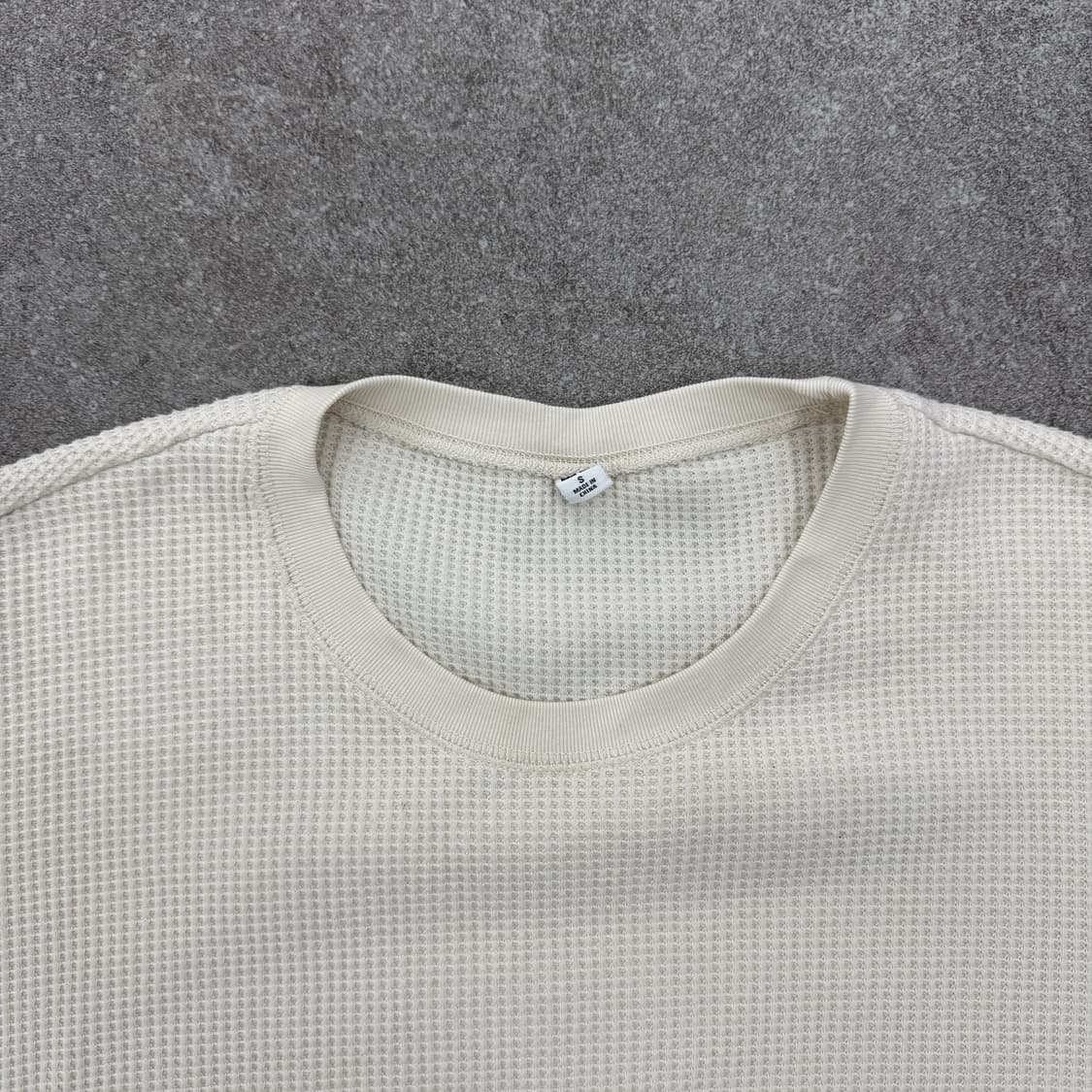 유니클로 아이보리 와플 긴팔티셔츠 상품이미지4