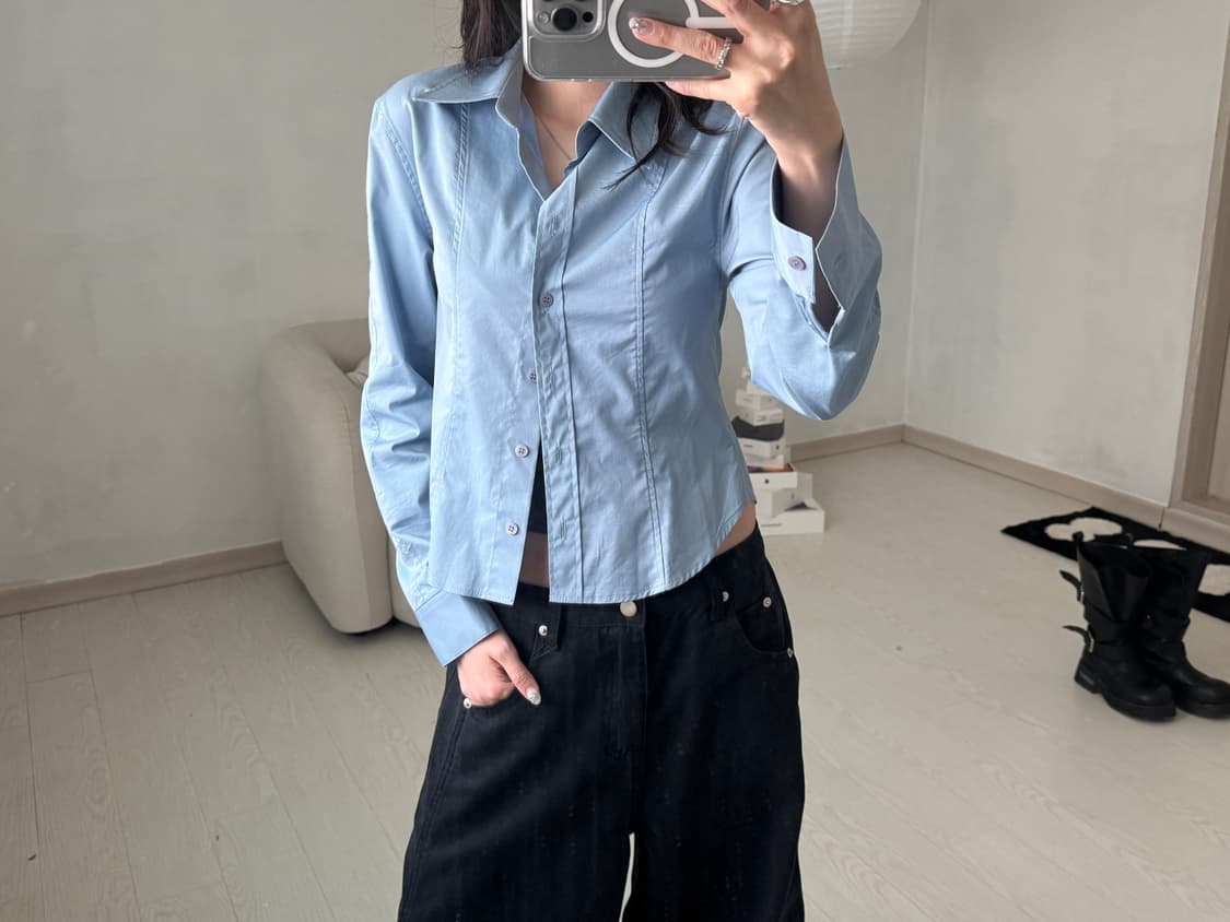 크롭 셔츠 상품이미지2