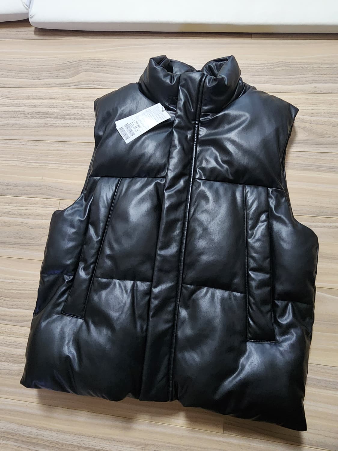 프로젝트엠레더패딩조끼가죽베스트점퍼100블랙 상품이미지1