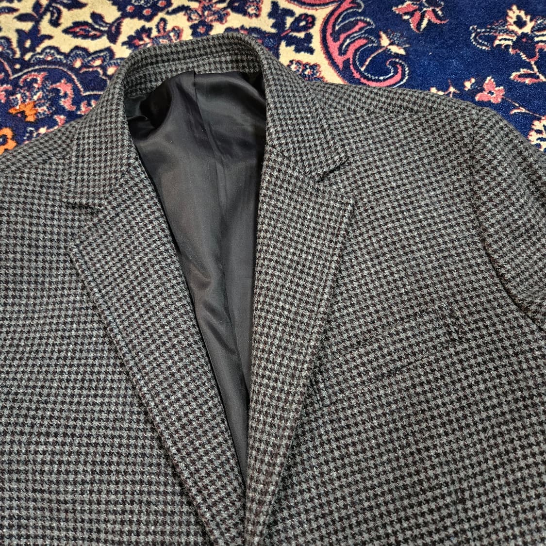 까르트블랑슈 엘보패치 체크 울 블레이저 자켓 105size 상품이미지5