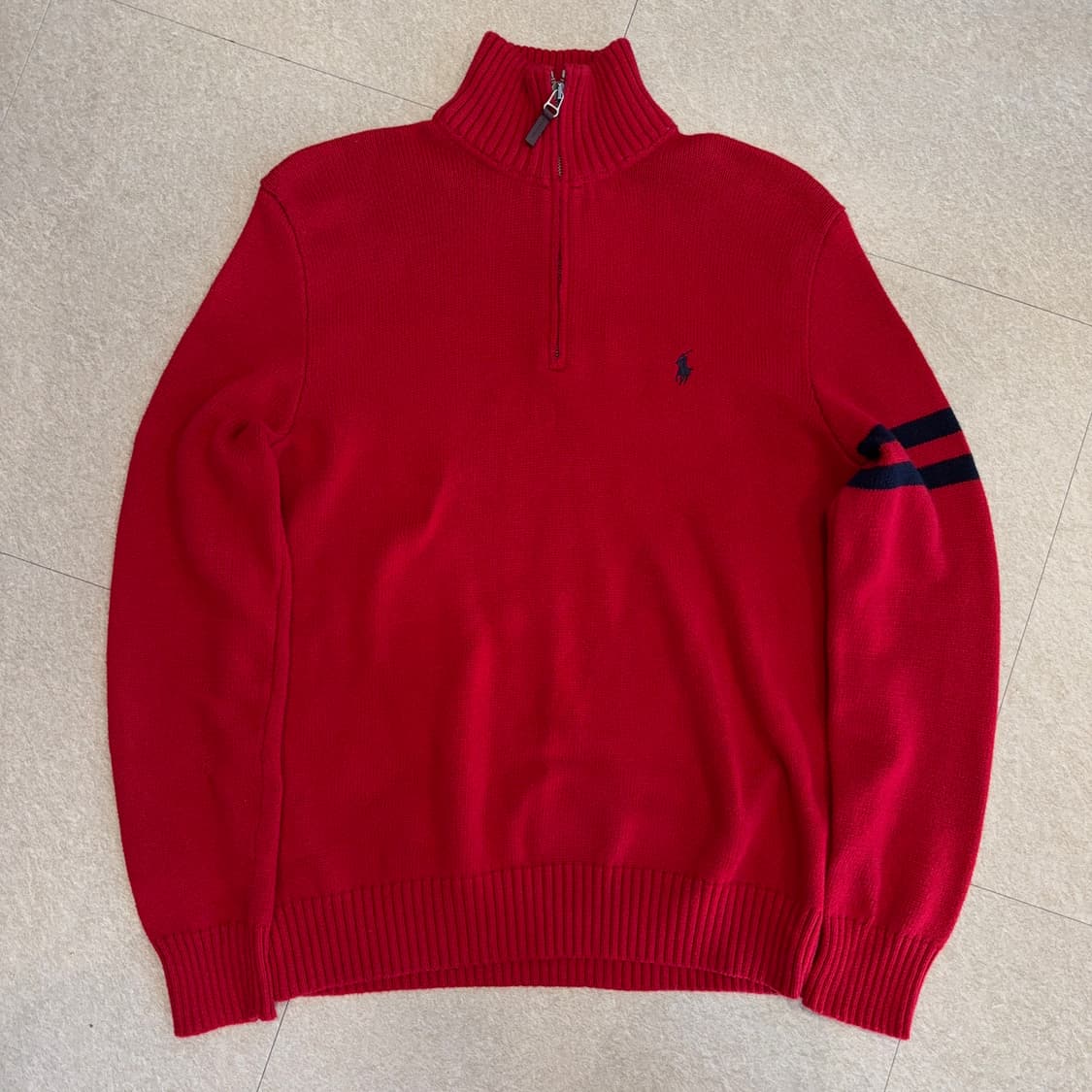 폴로 코튼 반집업 니트 상품이미지1