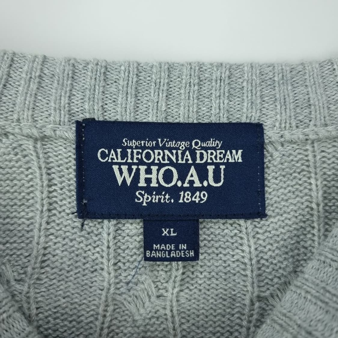 [후아유] 곰돌이 자수 꽈배기 니트 그레이 M19921 상품이미지8