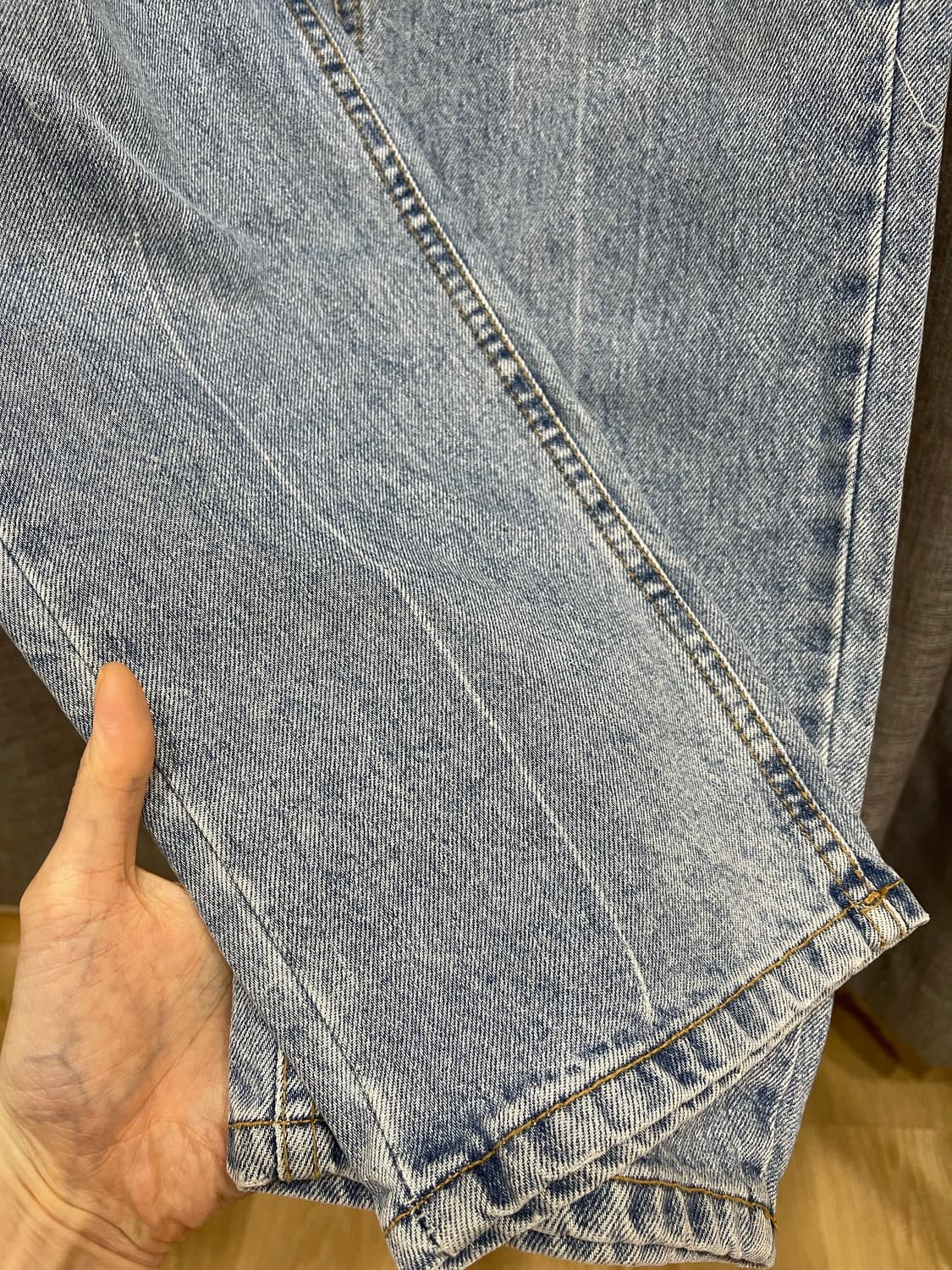 LONDON FLAT 런던플랏 빈티지 연청 하이웨스트 크롭데님/ M 상품이미지6