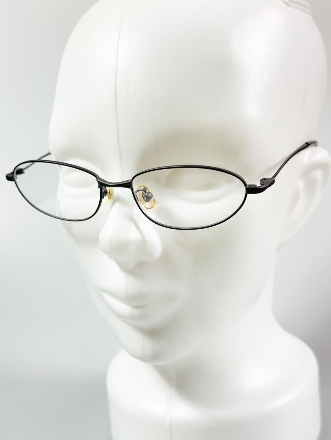 90s 매트 다크 그레이 슬림 오벌 메탈 프레임 빈티지 안경 상품이미지8