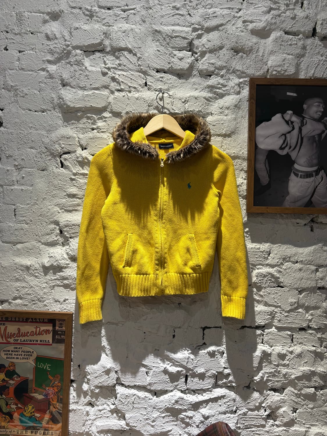 폴로 랄프로렌 퍼 니트 후드집업 상품이미지1