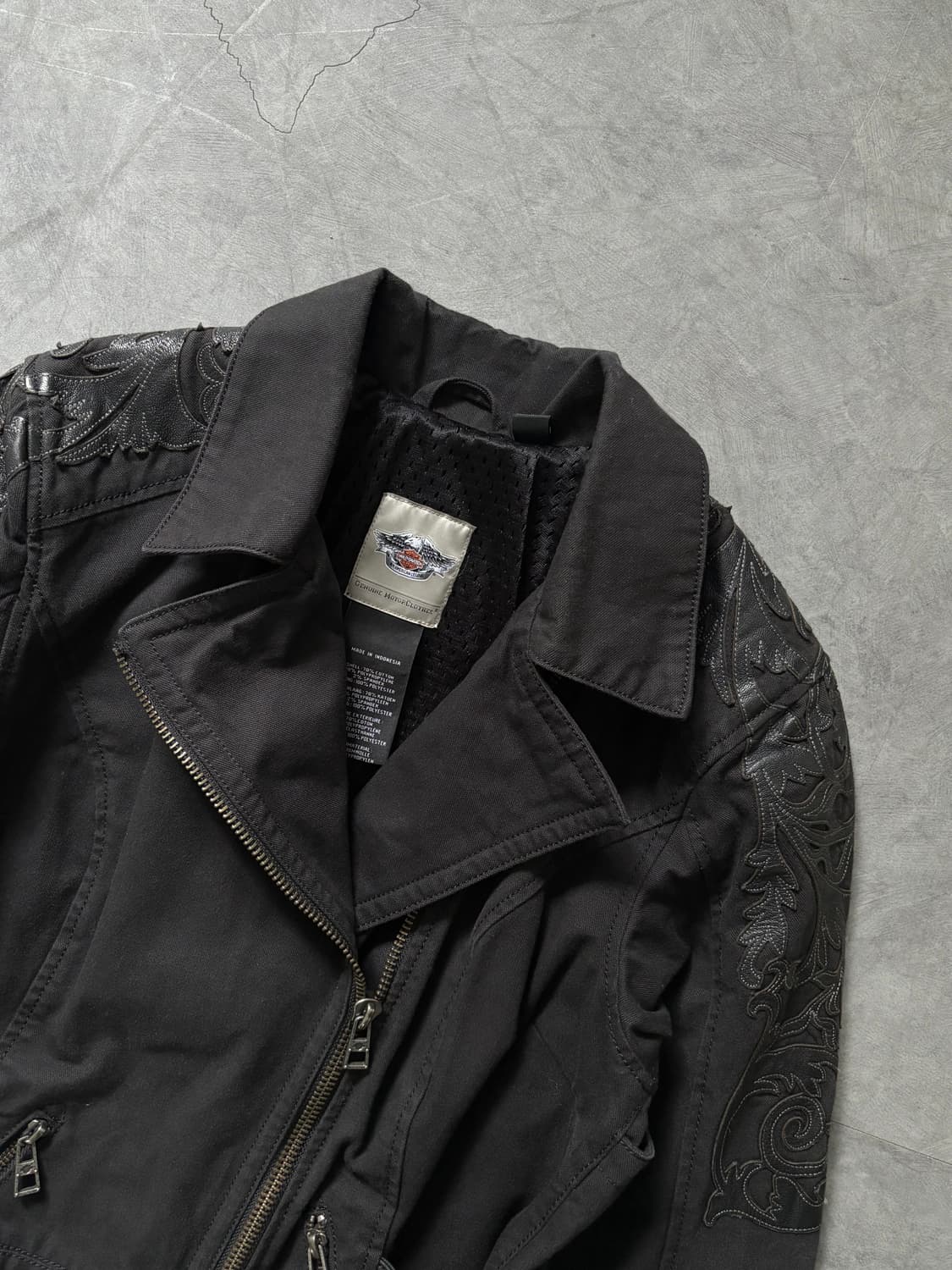 Harley Davidson 할리데이비슨 블랙 캔버스 라이딩 자켓 상품이미지2