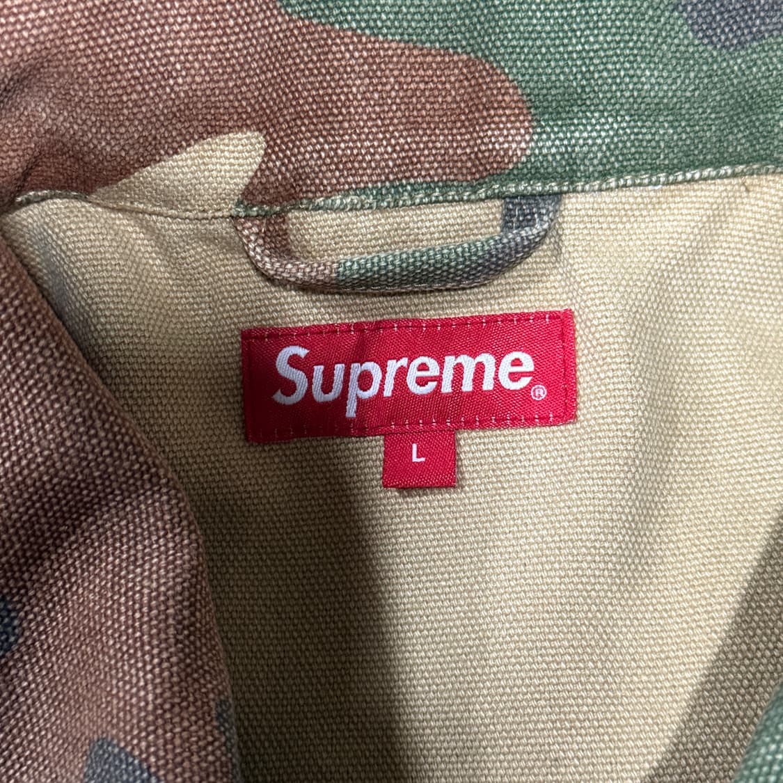 SS23 슈프림 캔버스 클립 자켓 탄 카모 상품이미지6