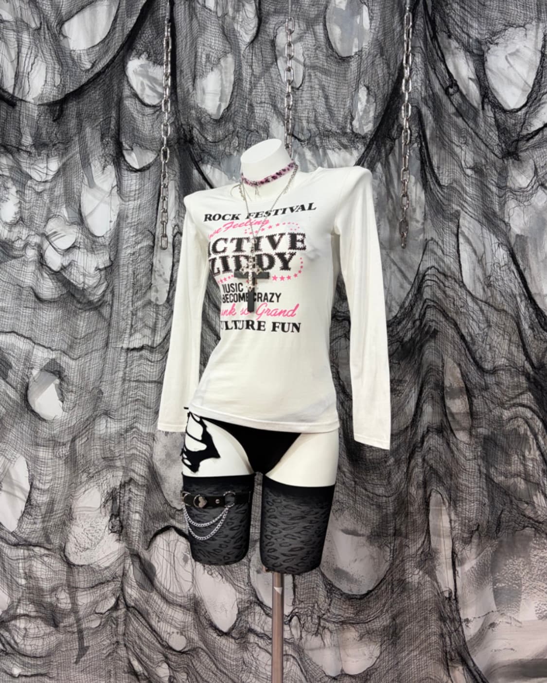 Y2k kitsch cubic lettering long sleeve 상품이미지2