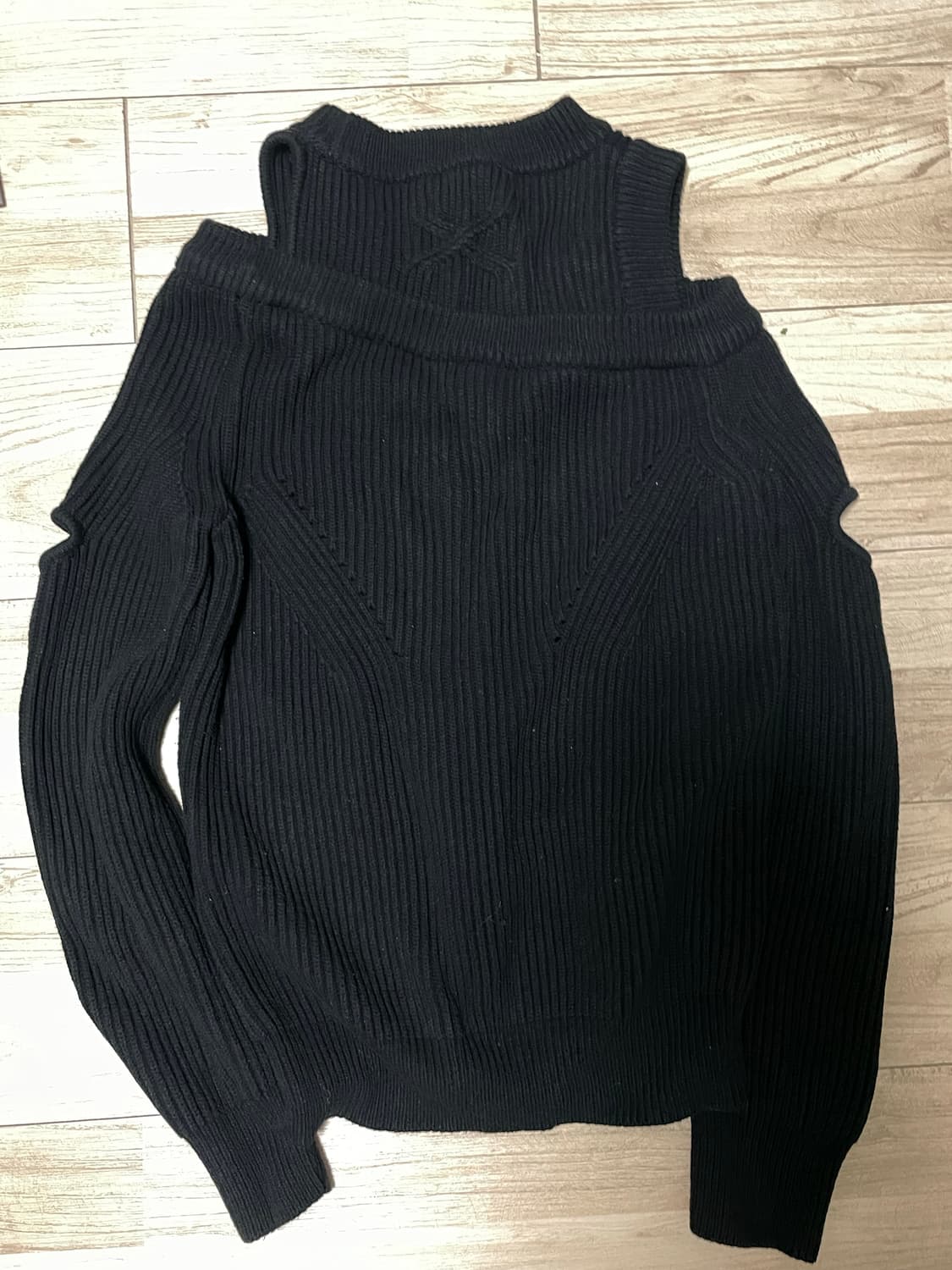 나체 asymmetric layered knit black 상품이미지5