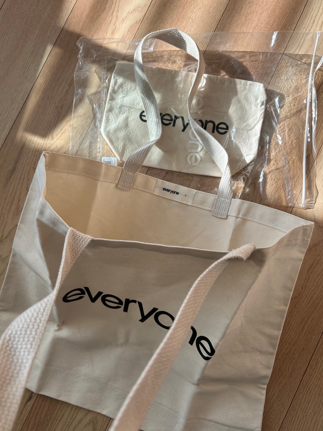 에브리원 도쿄 캔버스 토트백 파우치 세트 새상품 상품이미지6