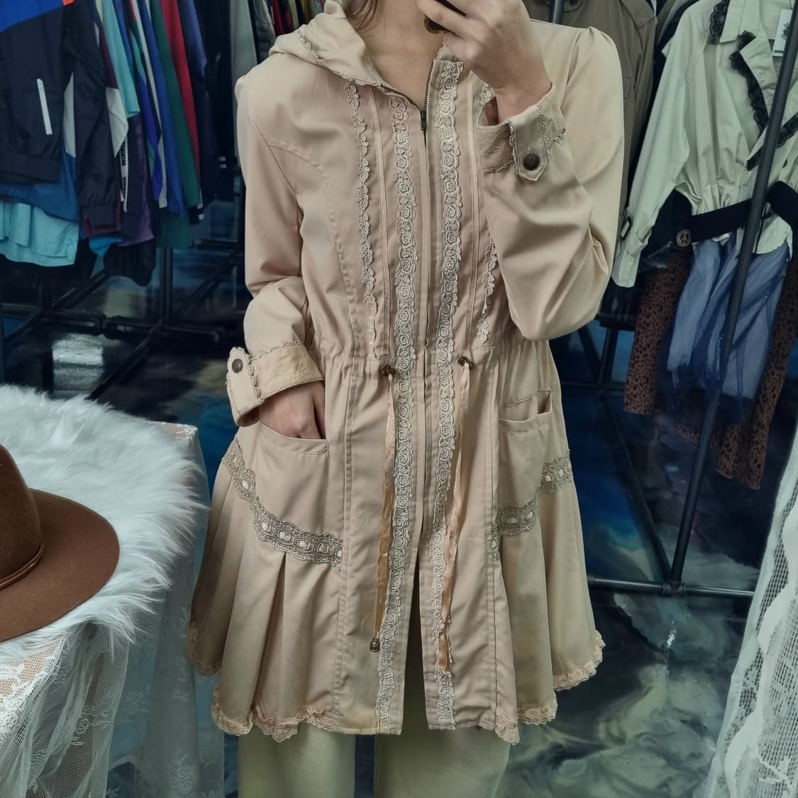 엑시즈팜 빈티지 레이스 코트 1709 상품이미지1