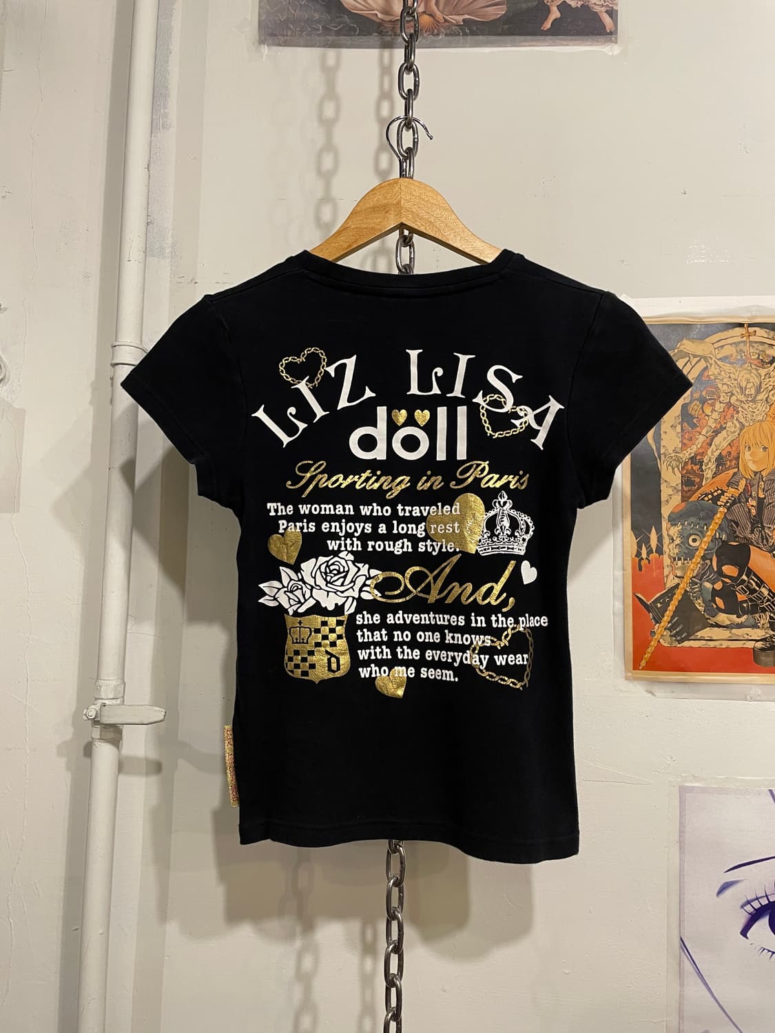 liz lisa doll 리즈리사돌 글리터 토끼 블랙 티셔츠 갸루 키치 상품이미지4