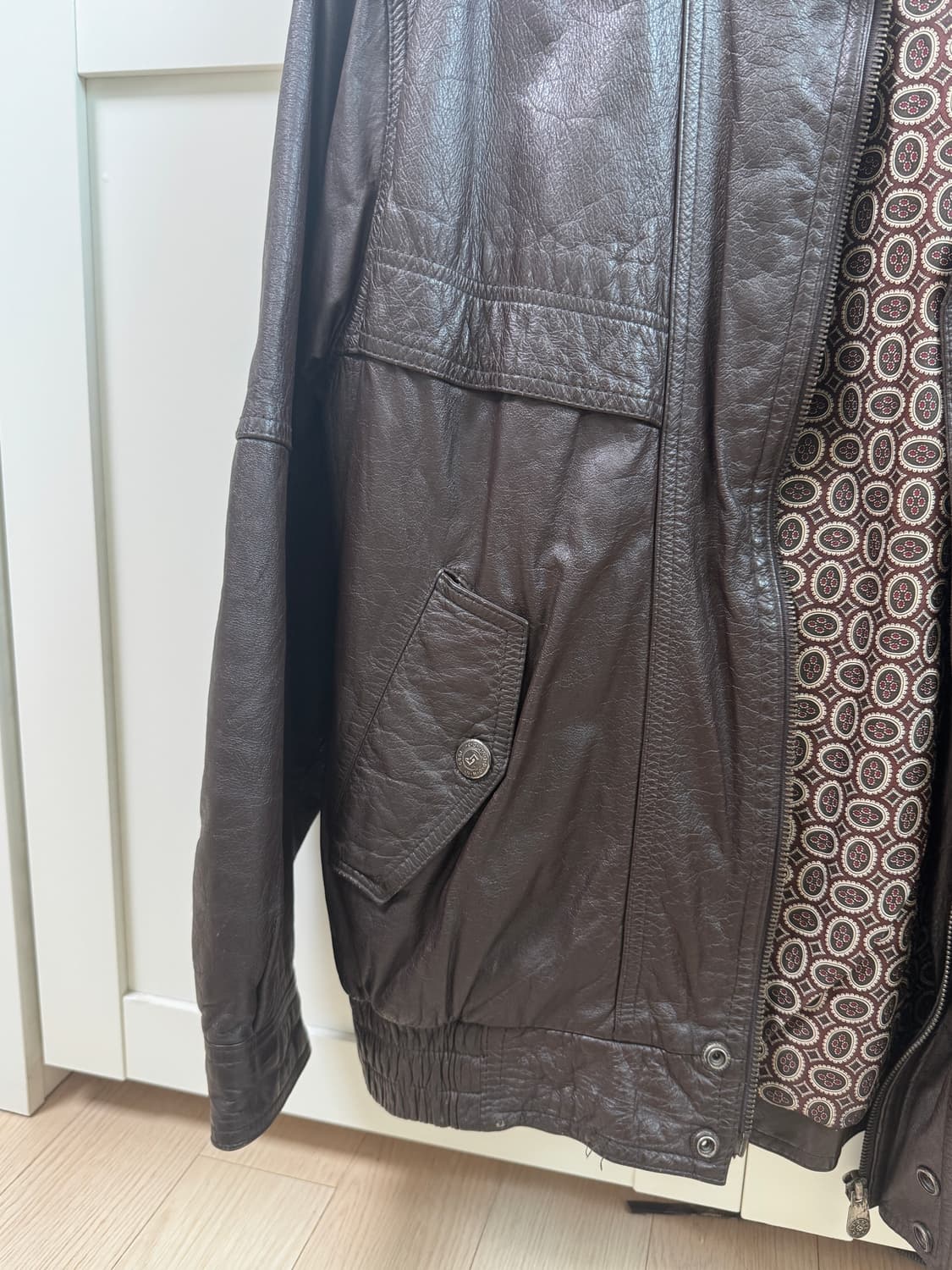 리얼레더 빈티지 봄버 자켓 상품이미지5