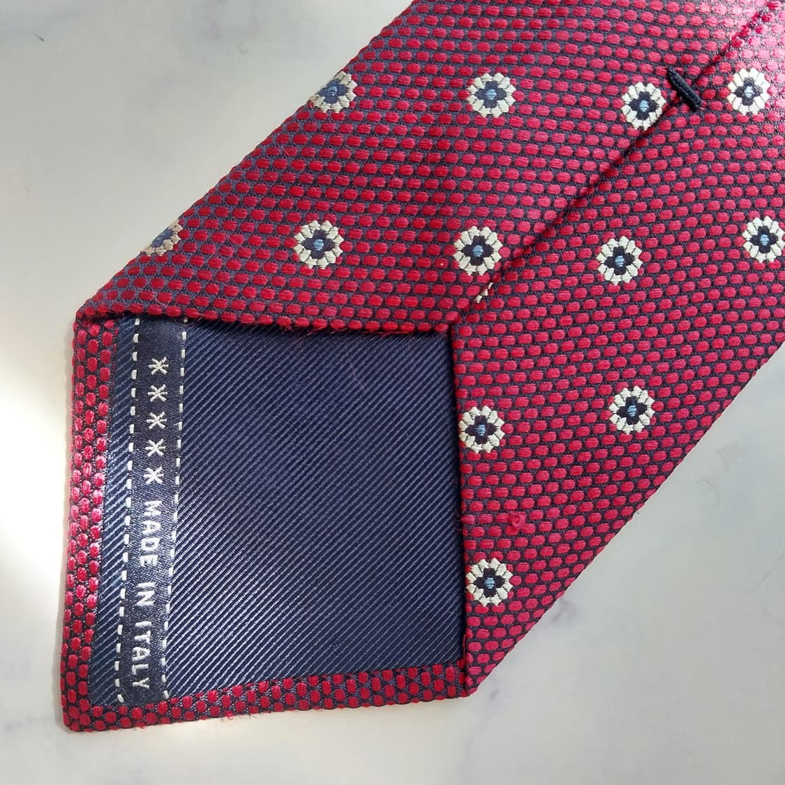제냐 실크 레드 플라워 자카드 넥타이 8.9cm A+등급 K2500
 상품이미지8