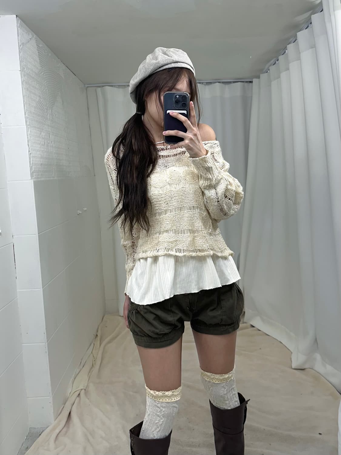 빈티지 니혼진 카키 펌킨팬츠 코디세트 상품이미지2