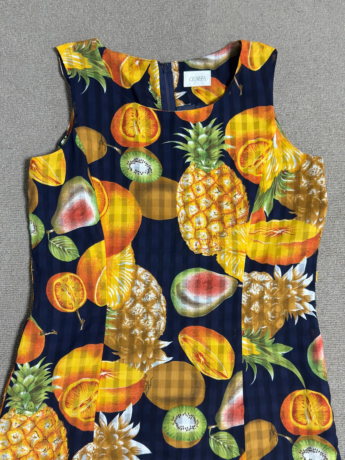 후르츠 패턴 슬리브리스 롱 원피스 상품이미지2