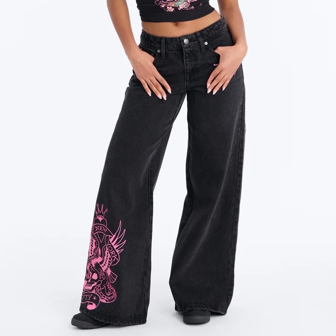 [새제품] 에드하디 블랙 데님 와이드 팬츠 상품이미지2