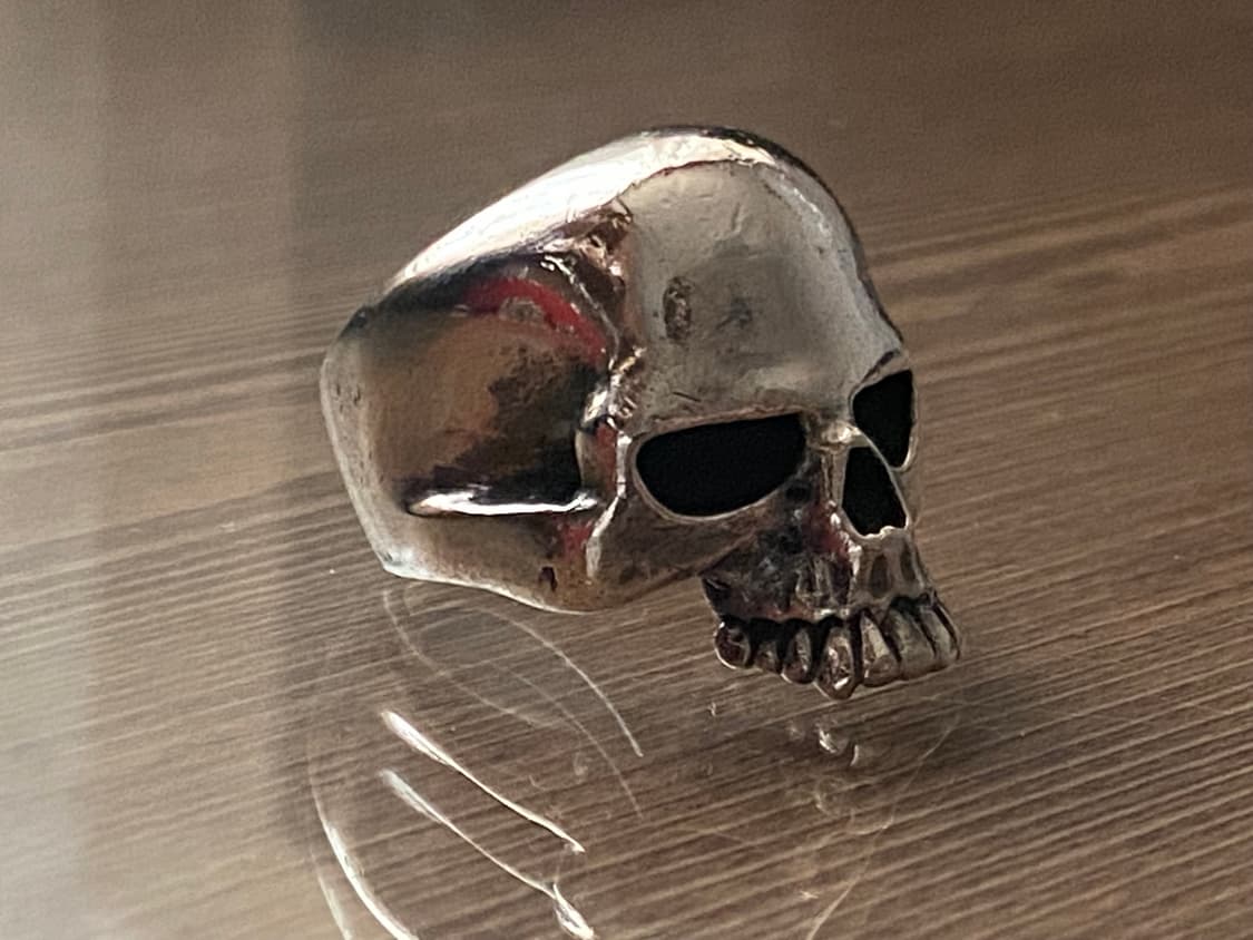 크레이지 피그(Crazy Pig) 이블 스컬 링, 키스 링 실버 은 반지 상품이미지3