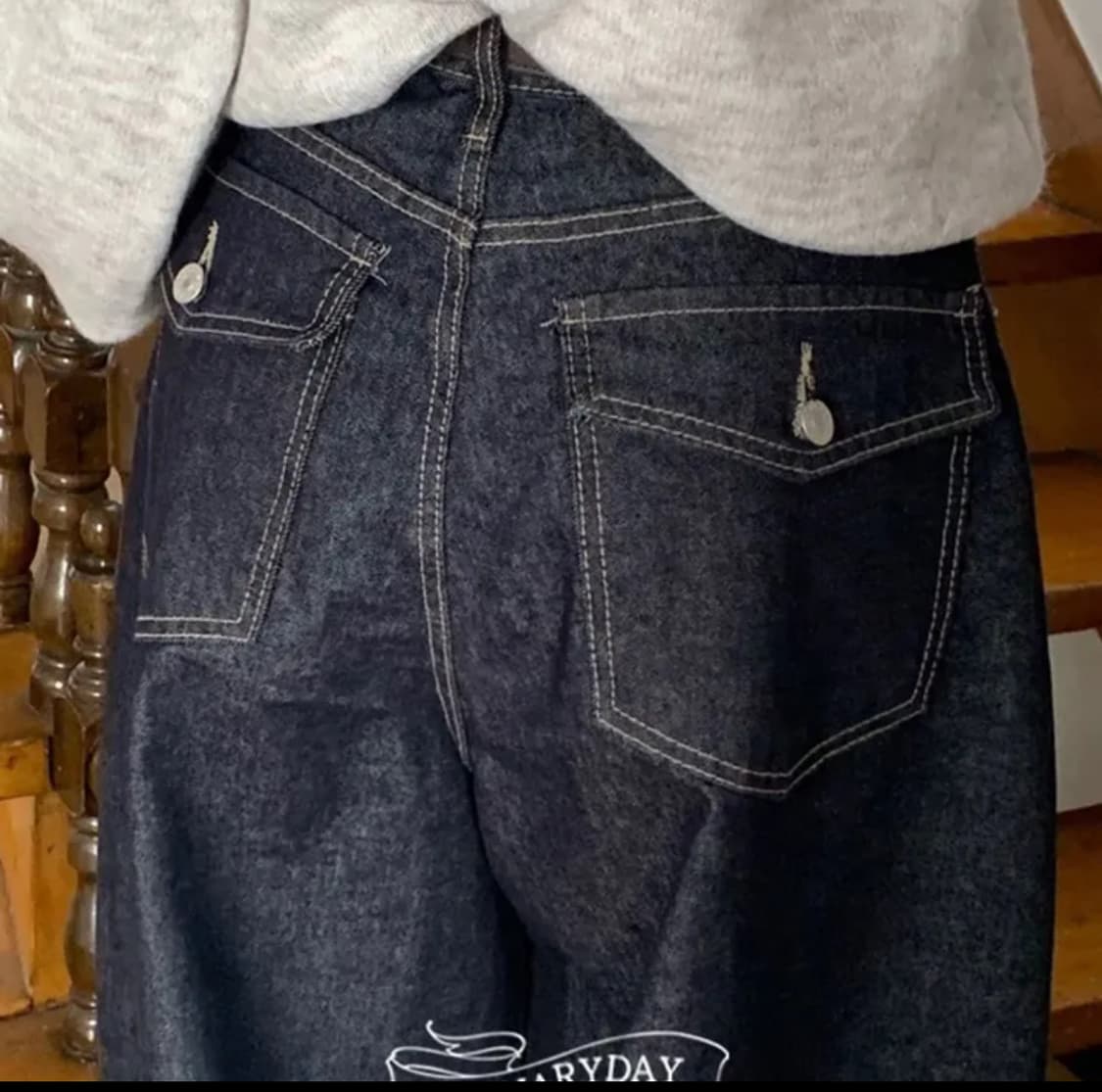 포켓 와이드 데님팬츠 m 상품이미지1