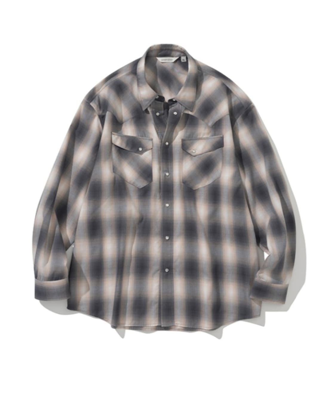 유니폼브릿지 웨스턴 옴브레 체크 셔츠 상품이미지1