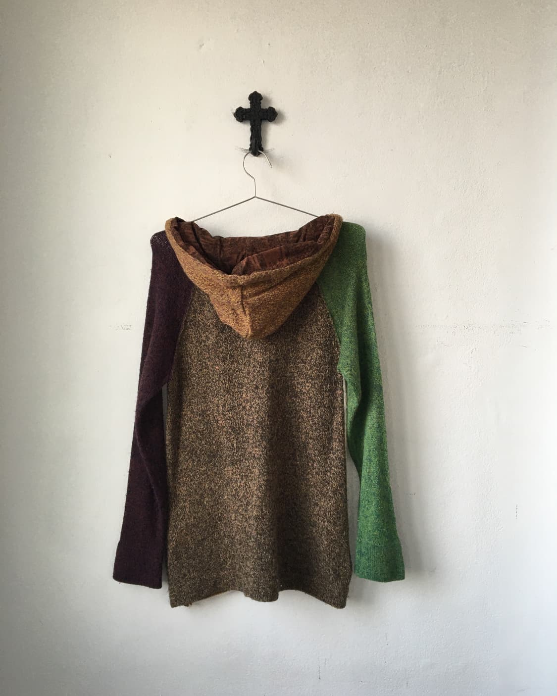 Color mixed hood knit 상품이미지3