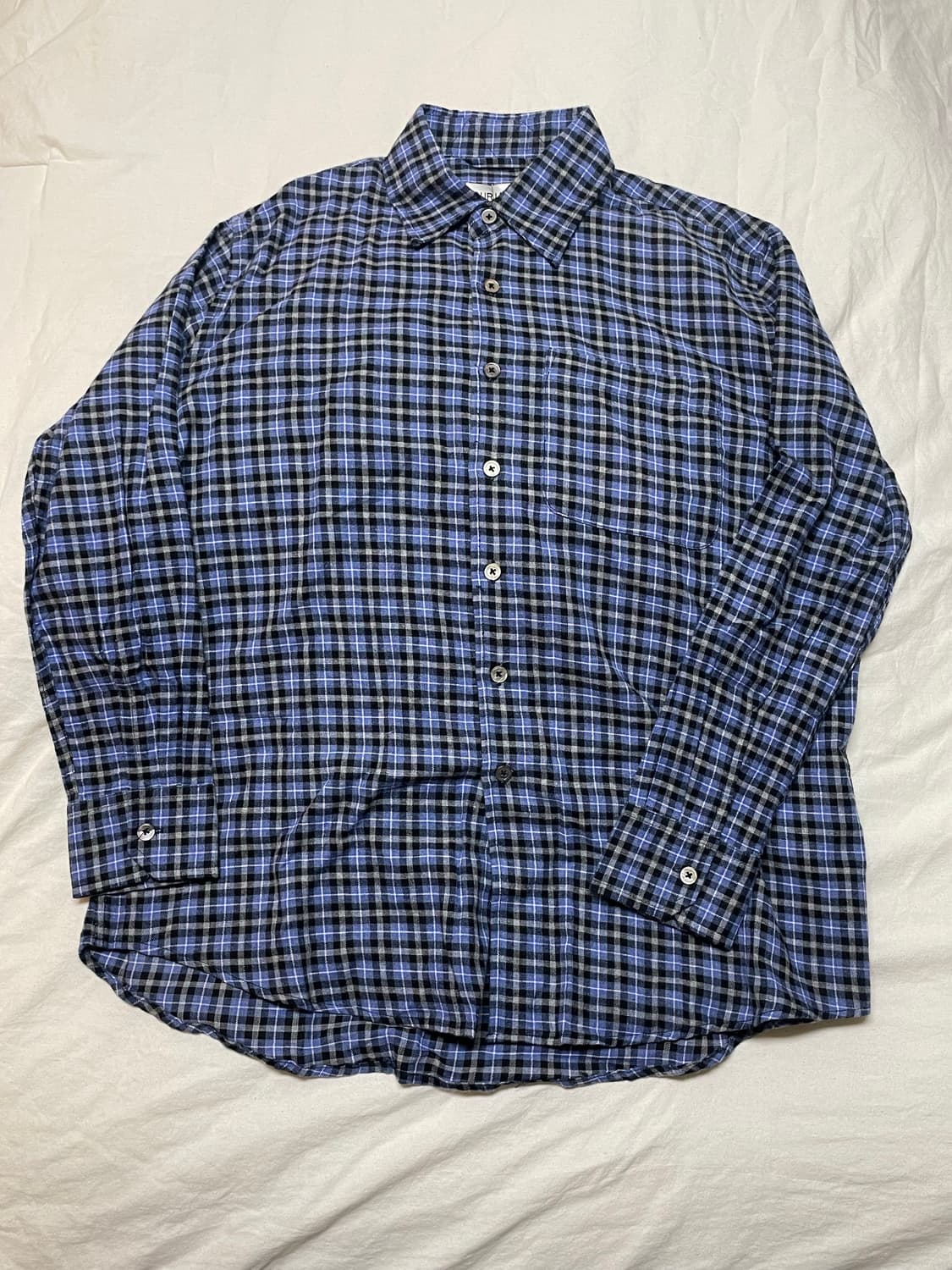 [44] 아워레가시 어보브 셔츠 켄트럴 체크 블루 상품이미지1