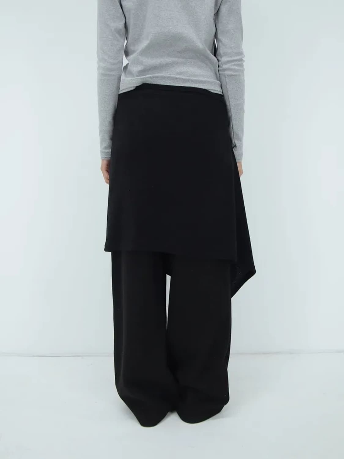 랩 스커트 레이어드 치마 블랙 에이블리 상품이미지3