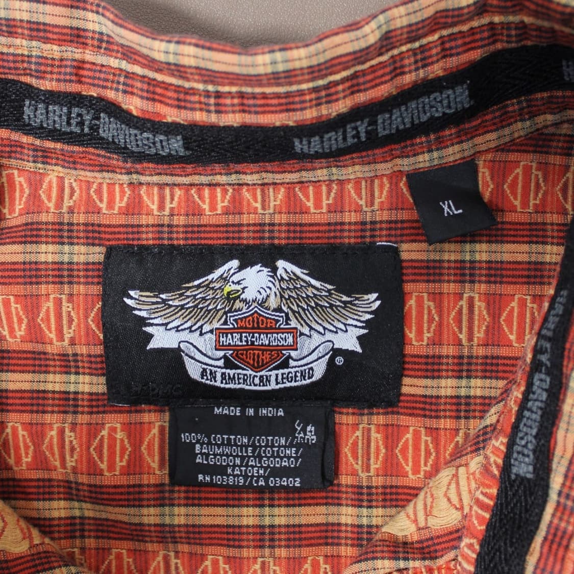 Harley-Davidson 할리 데이비슨 빈티지 체크 반팔셔츠 상품이미지4