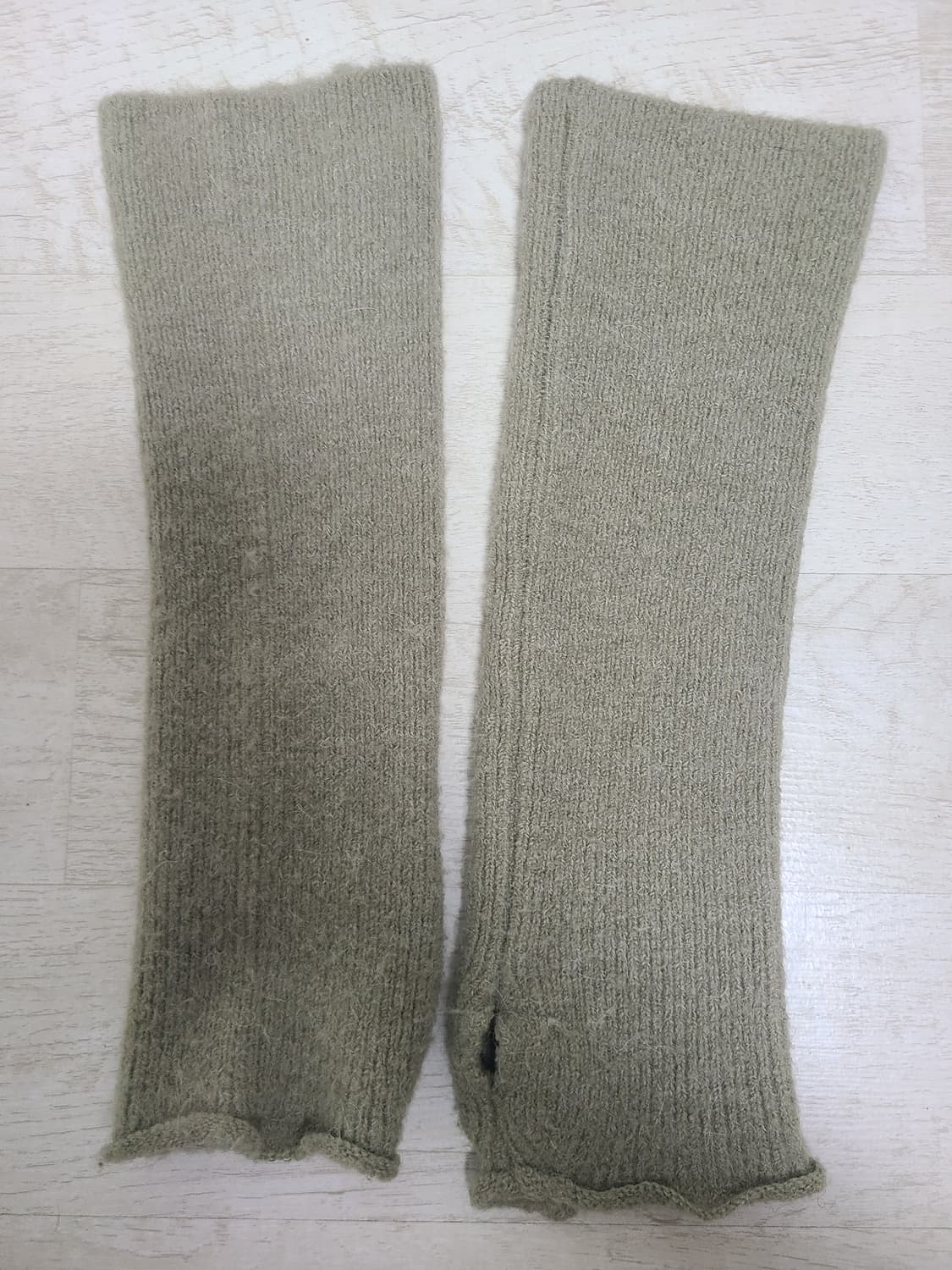 연한 녹색 골지 워머 상품이미지1