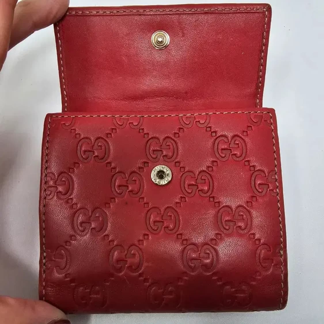 구찌 시마 하트 자물쇠 반지갑 레드 상품이미지5