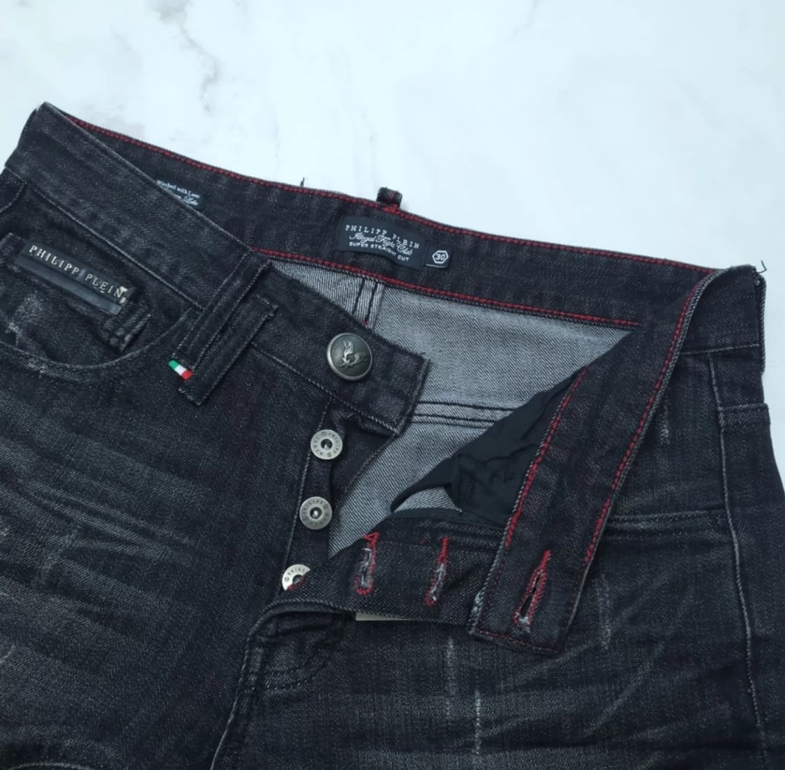 필립플레인 남성 블랙 슈퍼 스트레이트 청바지 30 상품이미지2