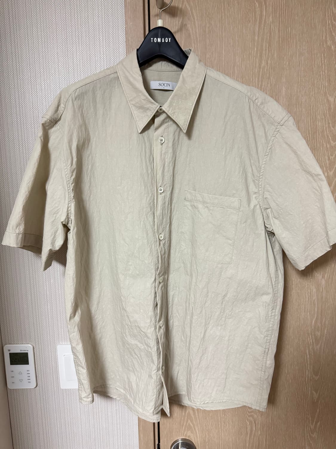 SOCIN 베이지 반팔 셔츠[L] 상품이미지1