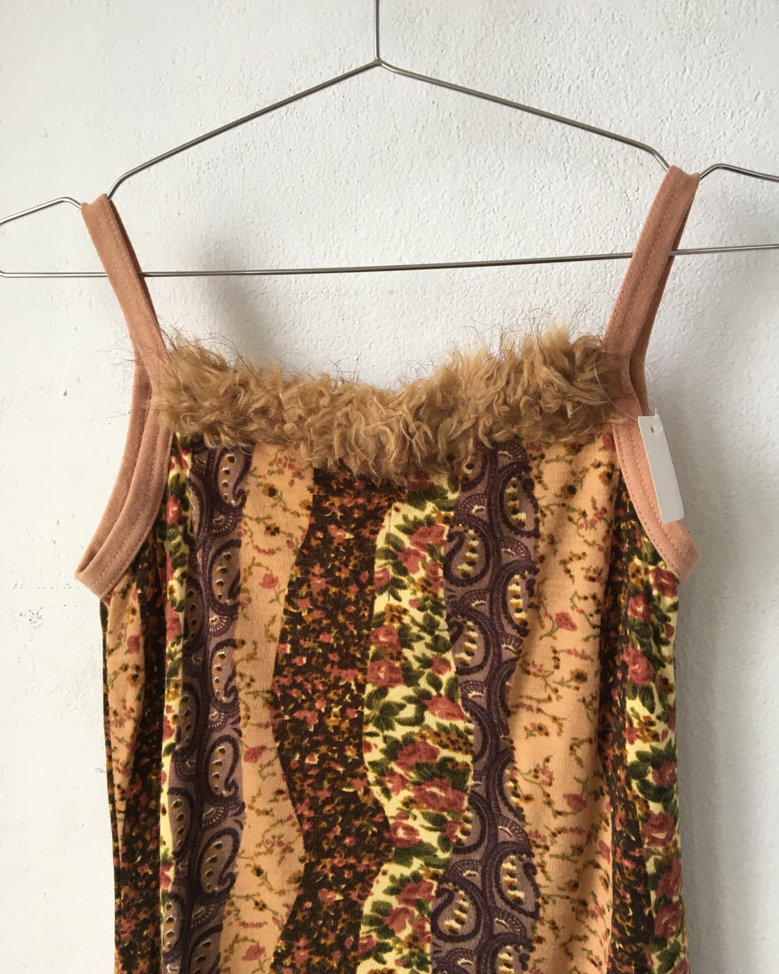 fur trimming patch work pattern sleevele 상품이미지4