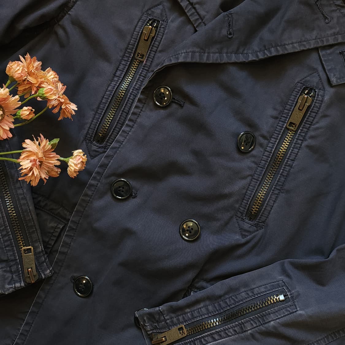 폴로 진스 컴퍼니 지퍼 디테일 코튼 피코트 L 상품이미지6