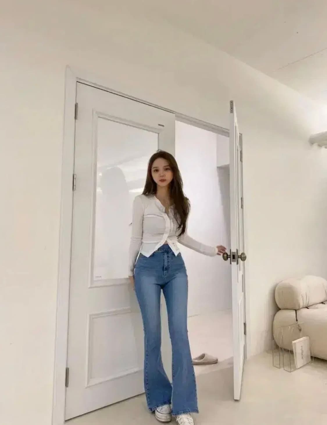 미젬므 슬림타잇티 아이보리, 셔링티, 셔링 티셔츠, 셔링 가디건 상품이미지3