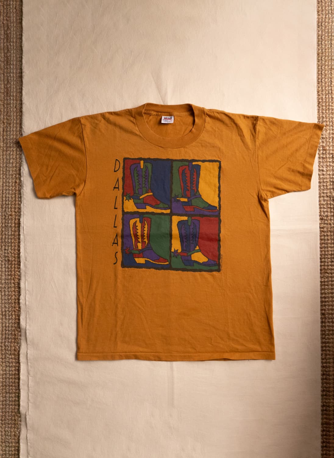 90s 'DALLAS' Western Boots T shirts / L  상품이미지1