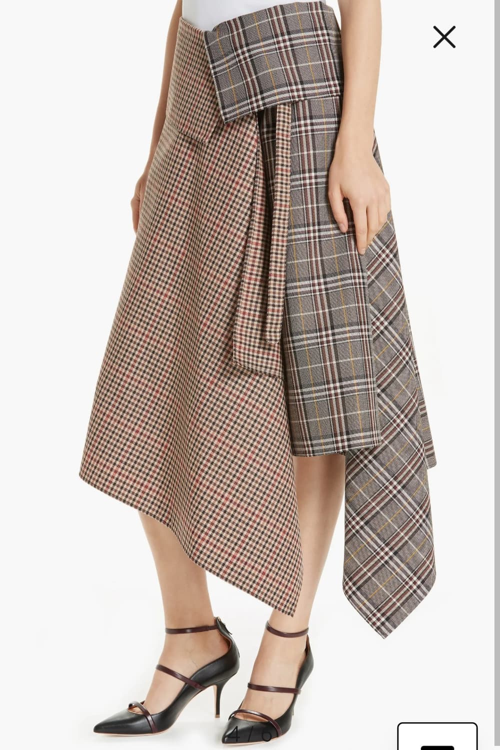 몬스 MONSE 믹스 체크 울 블랭킷 랩 스커트 0 상품이미지1