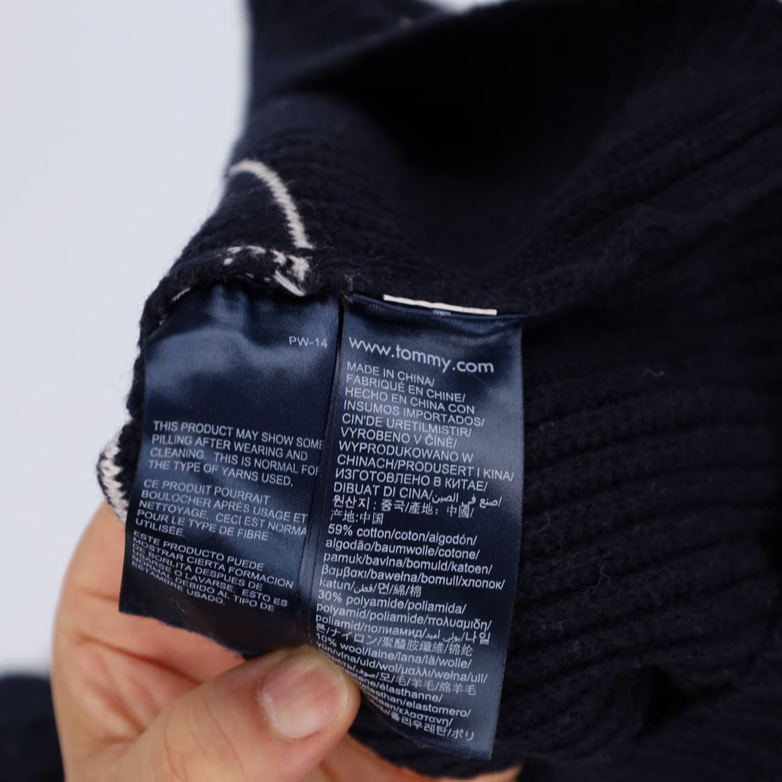 [XS] 신형 타미힐피거 여성 숄카라 터틀넥 크롭 와플 니트 3810 상품이미지6