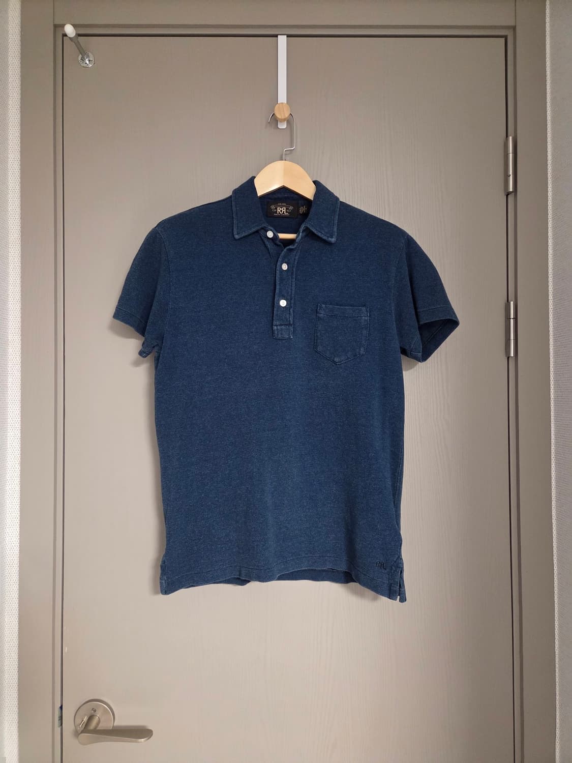 RRL 더블알엘 인디고 반팔 카라 티셔츠 M 상품이미지1
