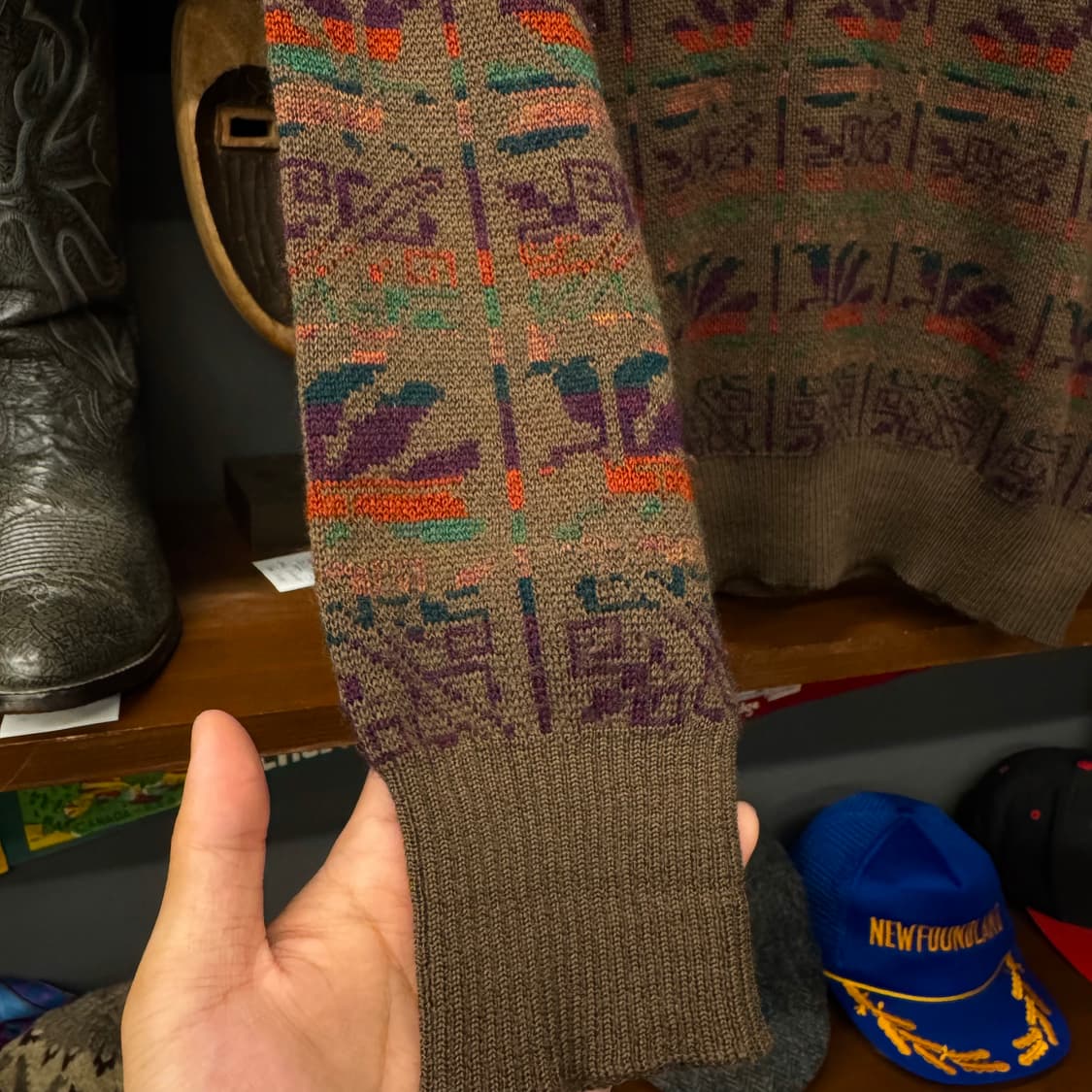 90s 맥그리거 네이티브 패턴 짜임 빈티지 에스닉 패턴 니트 상품이미지5