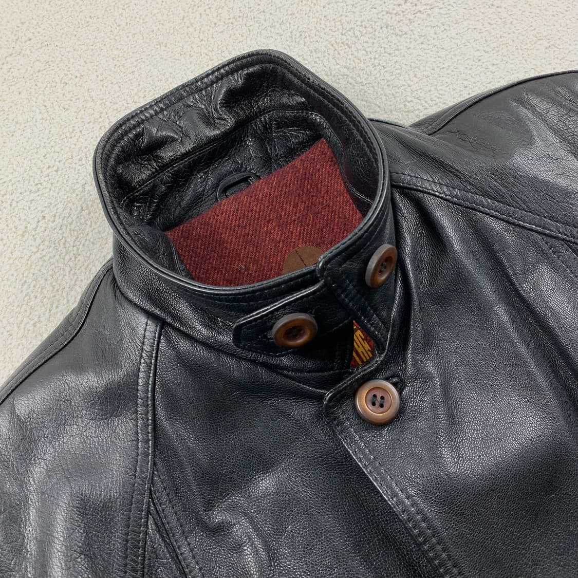 SAVE THE FOREST 이태리제 리얼 레더 헌팅자켓 블랙  상품이미지2